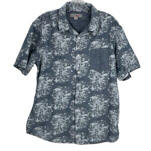 SILVER LAKE - MEN'S TROPICAL SHORT SLEEVE BUTTON-UP SHIRT - SIZE L